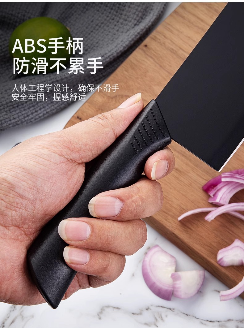 【新人到手0.01元】黑刃菜刀家用刀具切肉片刀水果刀女士刀厨房厨师刀切菜刀厂家直销详情9