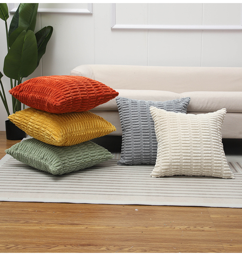 Corduroy wheat ear grain pillowcase, ins plush corn kernel pillow, sofa headboard, waist pillow, living room and bedroom cushion pic 13