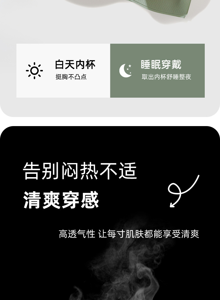 云朵无痕内衣女士无尺码bra一片式胸罩大胸显小无钢圈美背文胸薄详情8