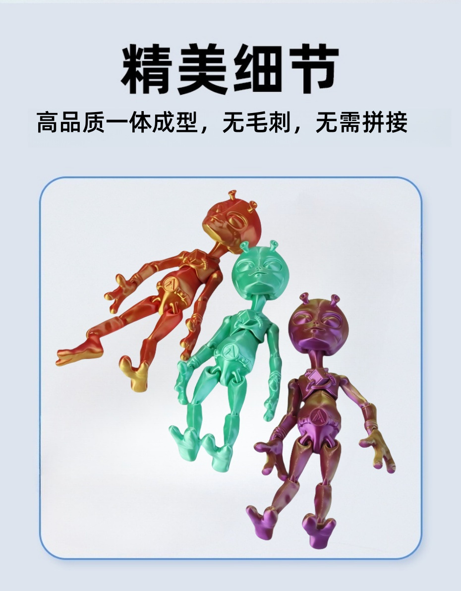 3D printed alien cross-border new alien figurine with movable joints, Halloween creative toy figurine pic 3