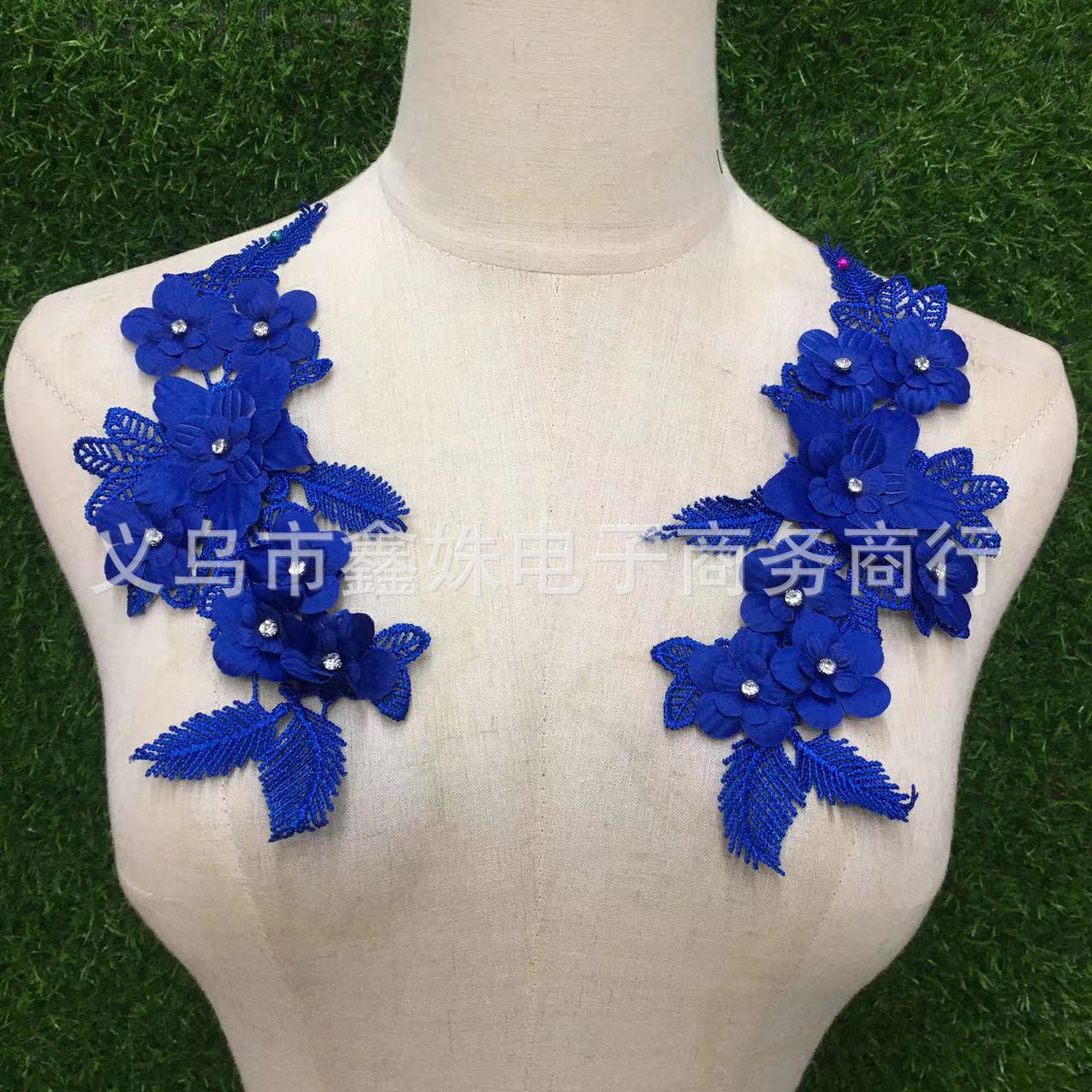 Export supply of lace flower patches in stock, lace pairs, embroidery, lace accessories, window decorations, diy performance costumes pic 5