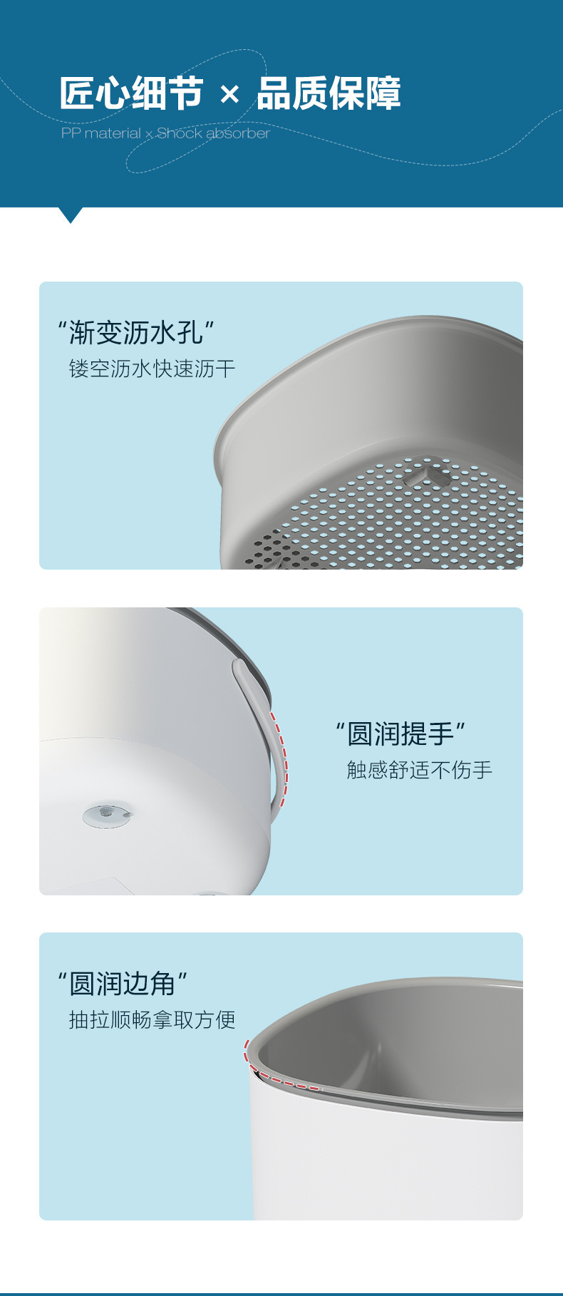 多功能洗菜篮果蔬大容量沥水篮双层沥水电动洗菜篮食材净化JP253详情16