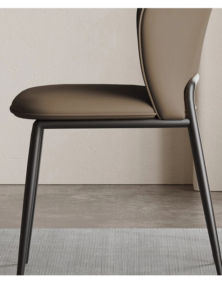 Light luxury dining chairs, home Italian minimalist high-end style hotel negotiation chairs, restaurant chairs, simple dining tables, leather stools pic 18