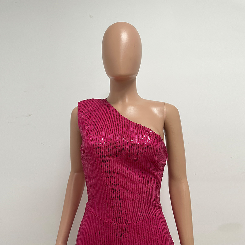 新中式无袖连体衣独立站夏季单肩亮片连体裤女批发详情105