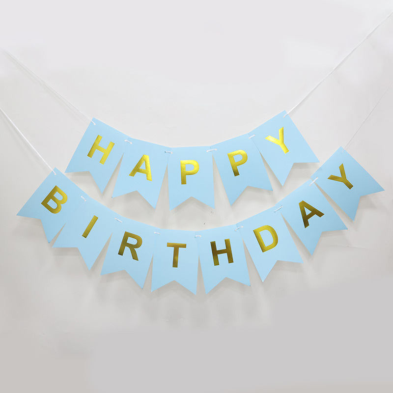 亚马逊生日派对字母鱼尾拉旗场景布置装饰品拉花多色生日快乐拉旗详情9