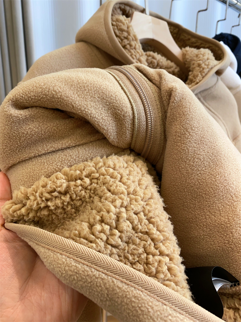 黑科技发热双面摇粒绒拉链连帽加厚情侣外套卫衣女详情18