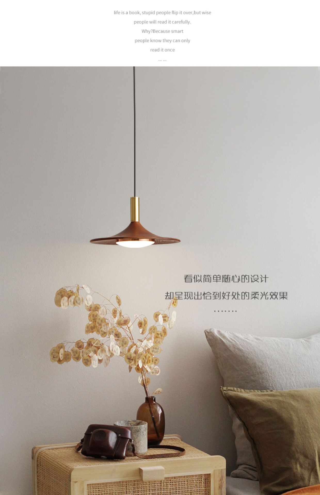 Retro new Chinese-style led lamps with a grand and high-end feel, walnut-colored solid wood pendant lamps, French and Chinese-style dining room lamps pic 2