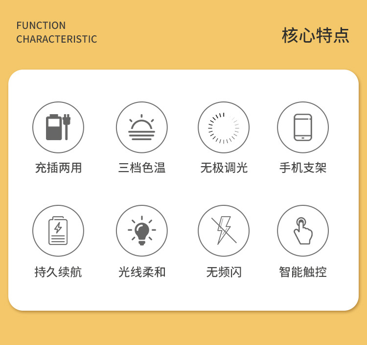 led folding desk lamp, eye-protecting bedside lamp, special atmosphere for student study, usb night light, bedroom and dormitory reading light pic 6