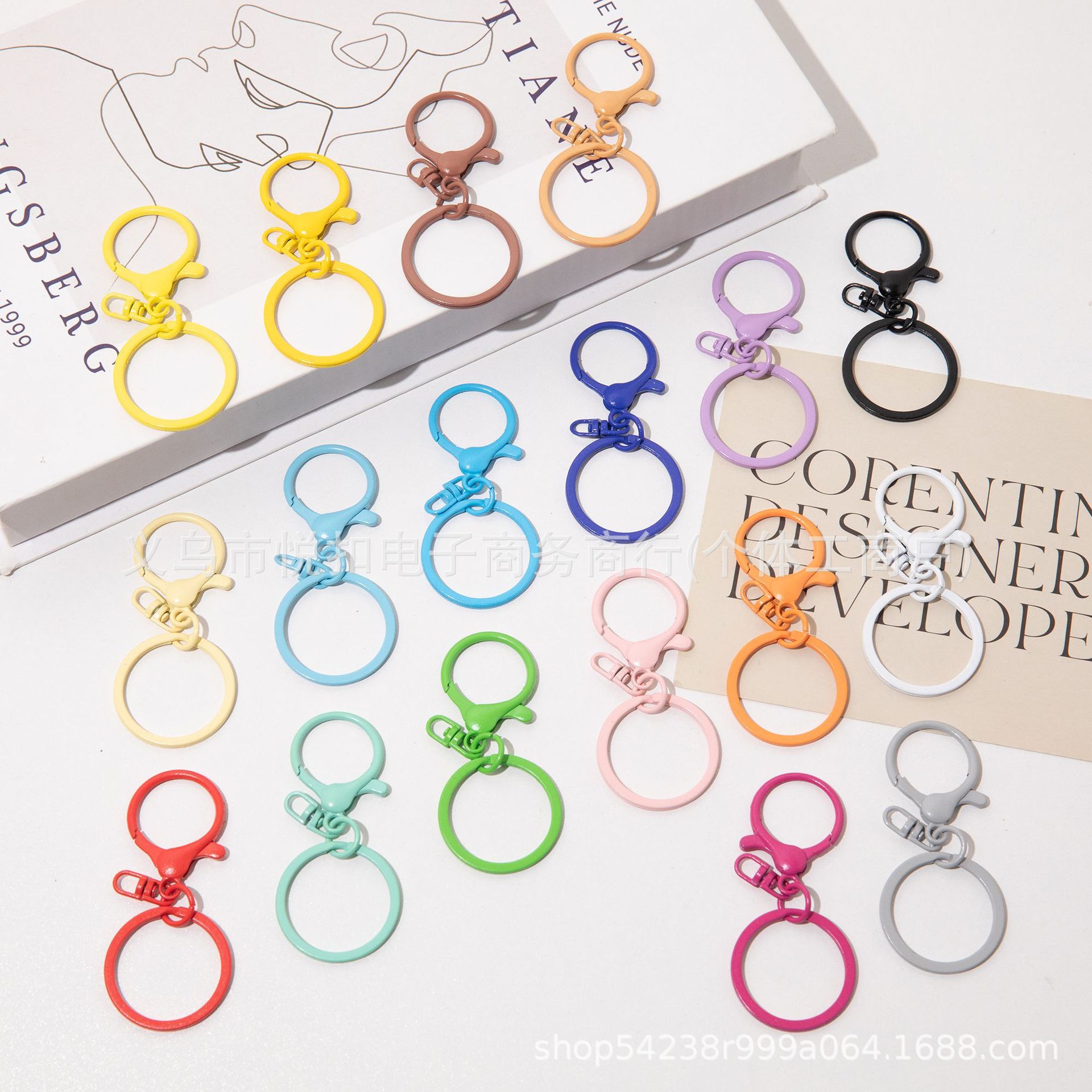 25mm spring ring diy jewelry accessory, candy-colored baked paint open ring hardware keychain accessory pic 4
