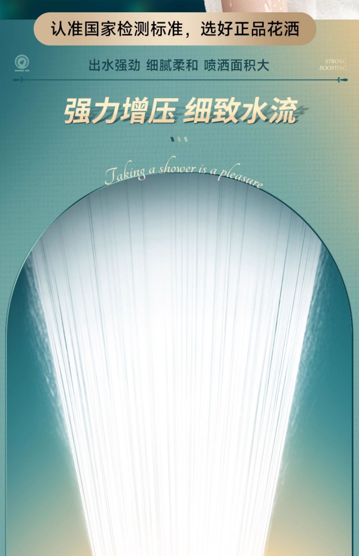 增压淋浴花洒喷头超强家用浴室热水器洗澡加压沐浴莲蓬头浴霸套装详情5
