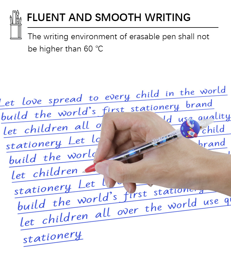 Yalong Cross-border Classic 0.5MM bullet-tipped erasable Gel Pen with Eraser Creative Planet Thermal Erasable Pen pic 7