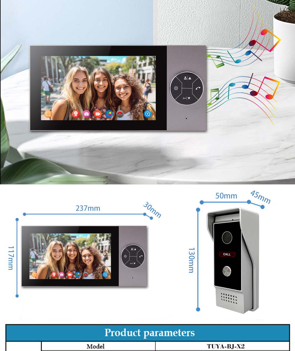 TUYA Video doorbell, WIFI motion detection access control system, remote unlocking, high-definition video doorbell, smart TUYA, wholesale for foreign trade pic 11