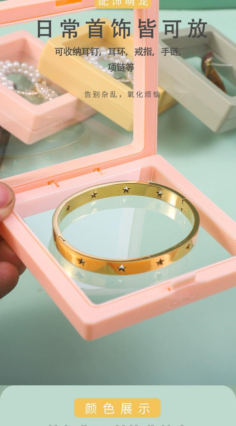 In-stock printed transparent pe film box, floating box, jewelry bracelet packaging box, storage box, small-batch customized LOGO pic 9