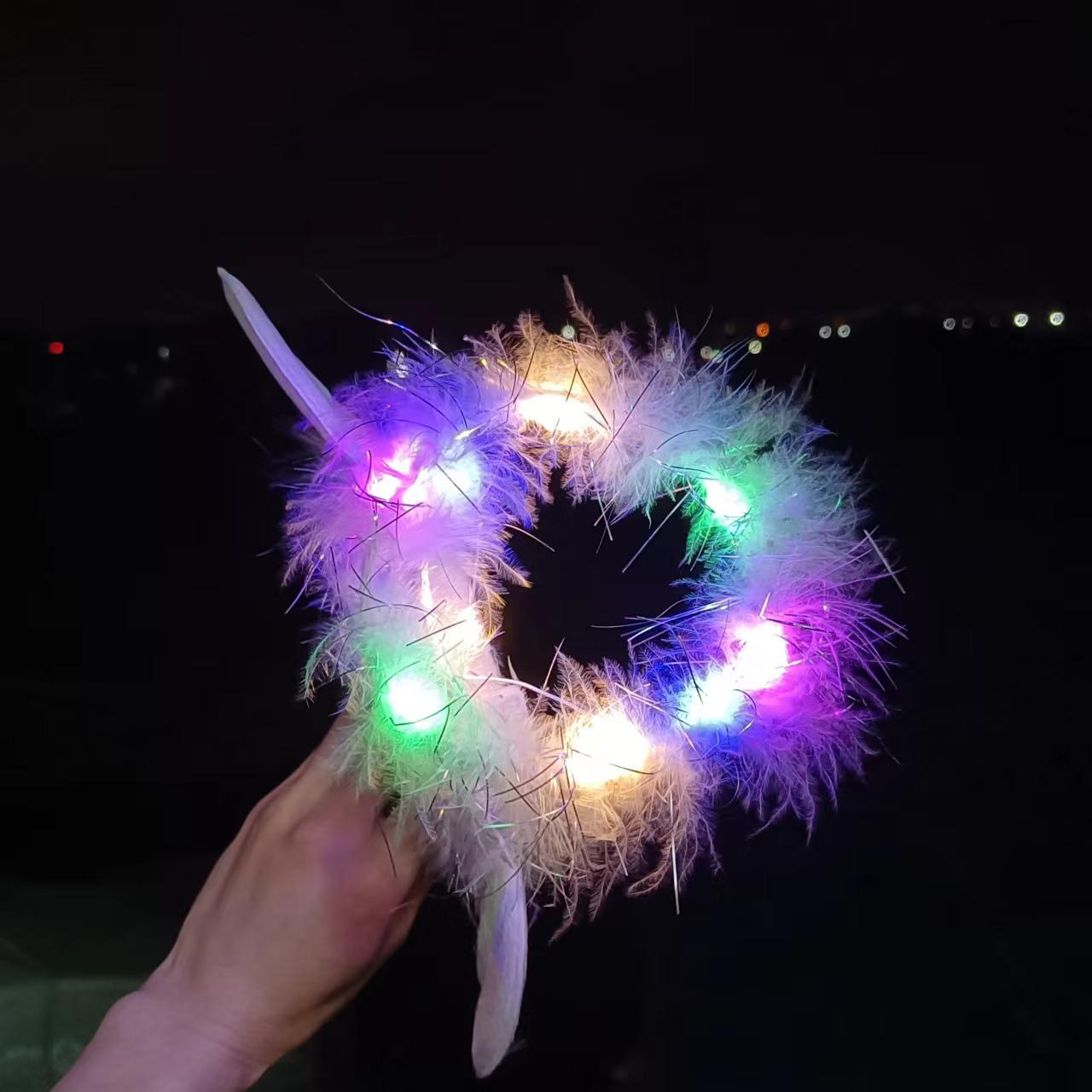 皇冠天使光环发箍仙女闪光羽毛发卡网红拍照儿童装扮头饰批发详情4