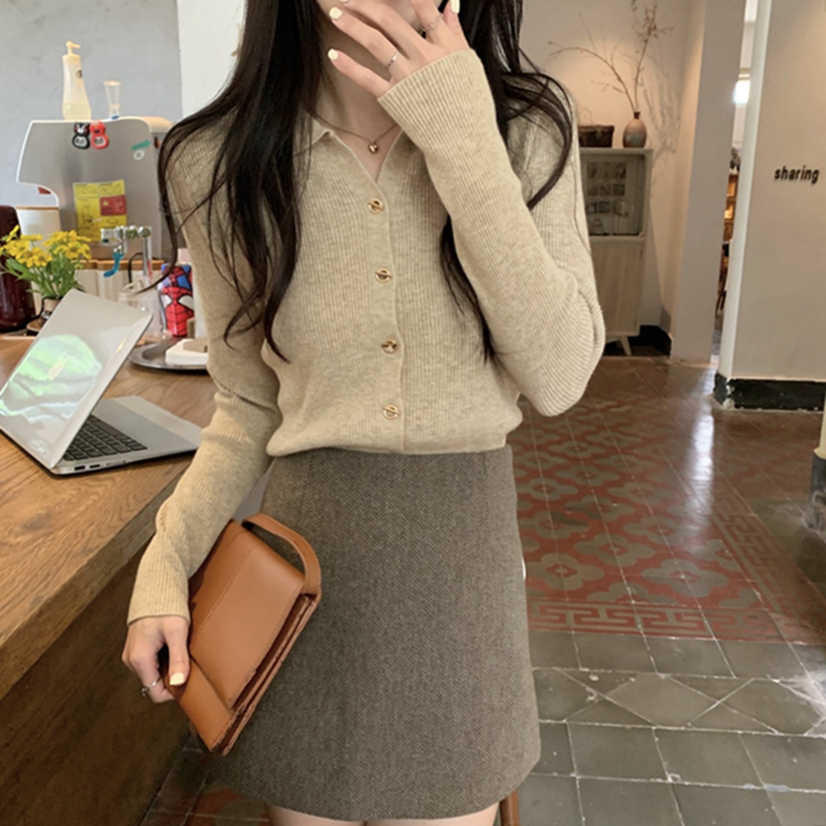 polo领内搭打底针织衫毛衣女秋冬2023新款早秋设计感别致独特上衣详情25