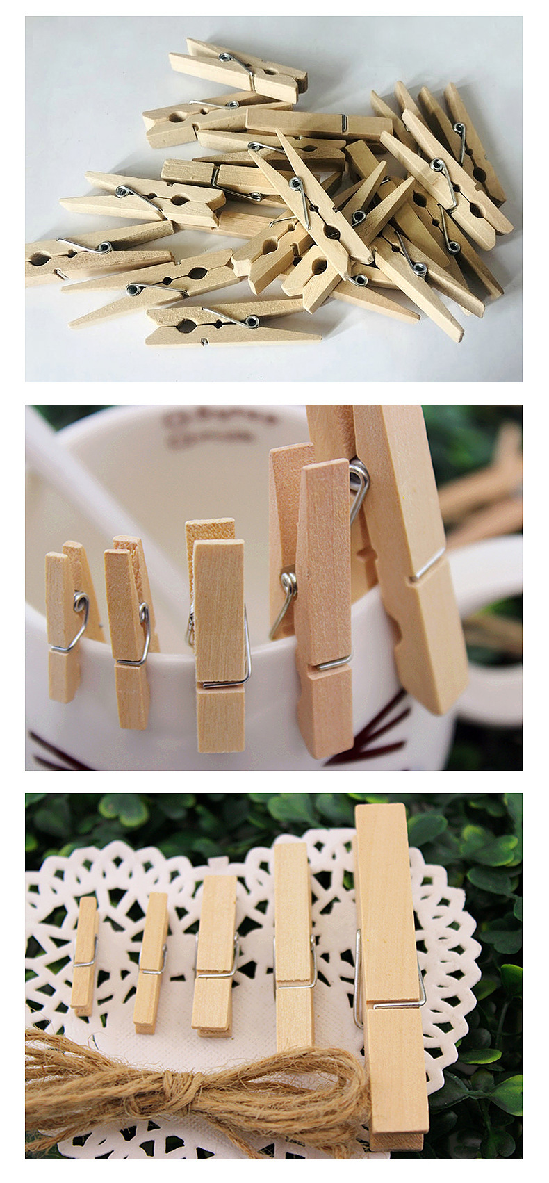 木夹子原木色小夹子木质装饰照片夹收纳夹便签夹手工小木夹批发详情78