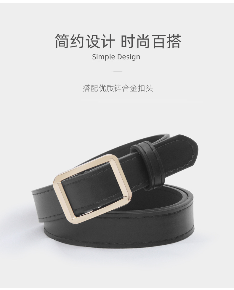 Perforated belt, practical and decorative jeans for women, black, thin, fashionable and retro student, ins style belt, trendy for ladies pic 8