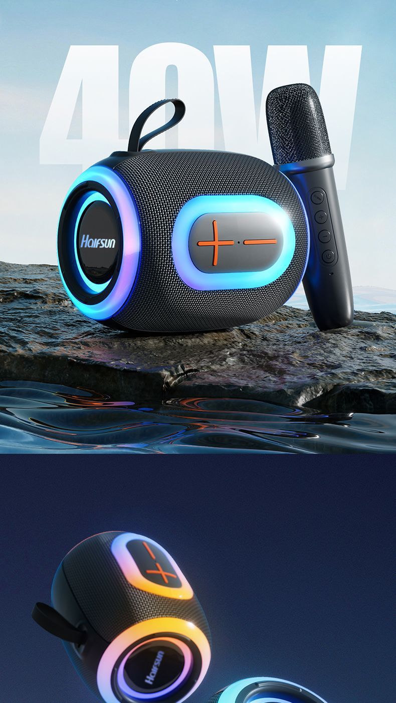 Bluetooth speaker, wireless mini small family ktv singing player, portable KTV outdoor subwoofer pic 4