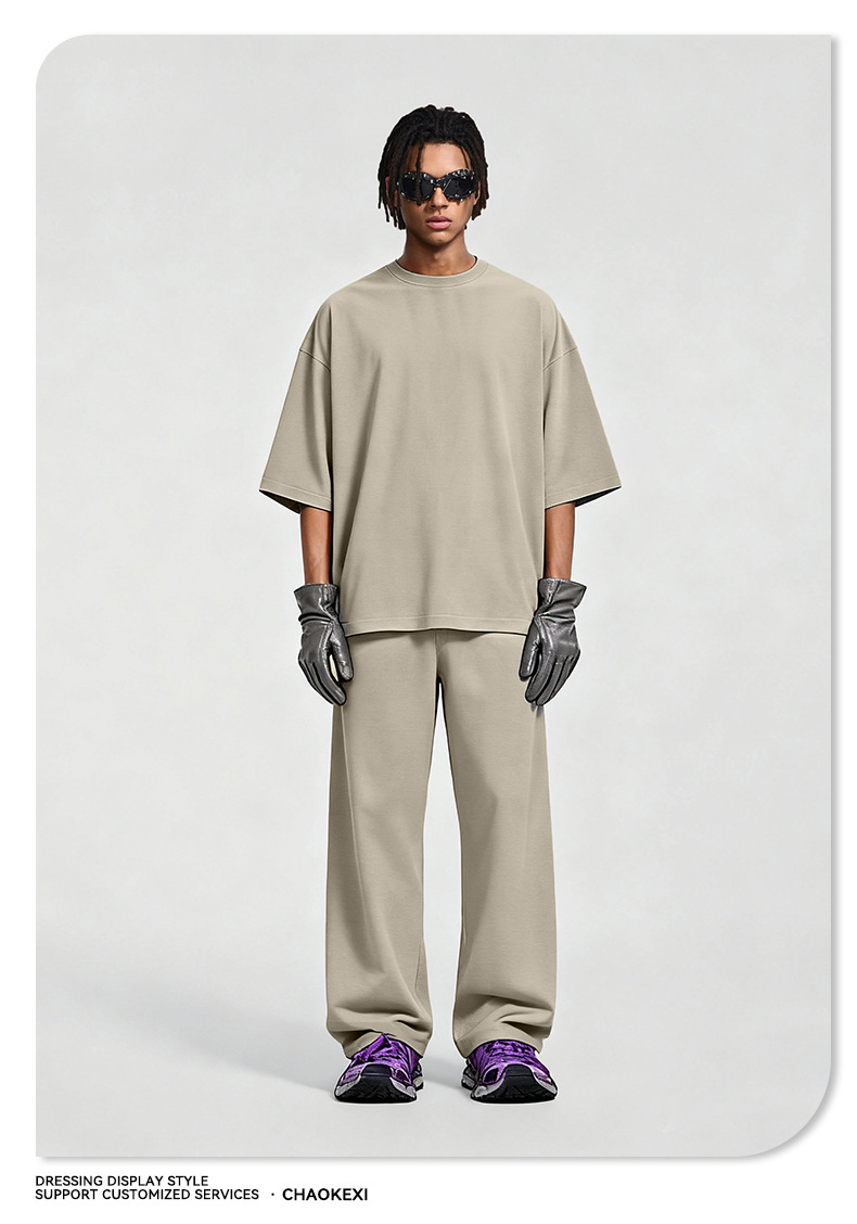 CKX男装2026春夏季305G重磅t恤男美式纯棉潮牌纯色短袖t恤男详情23