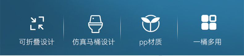 跨境户外折叠马桶车载便携式坐便器移动马桶露营厕所固化剂应急包详情2