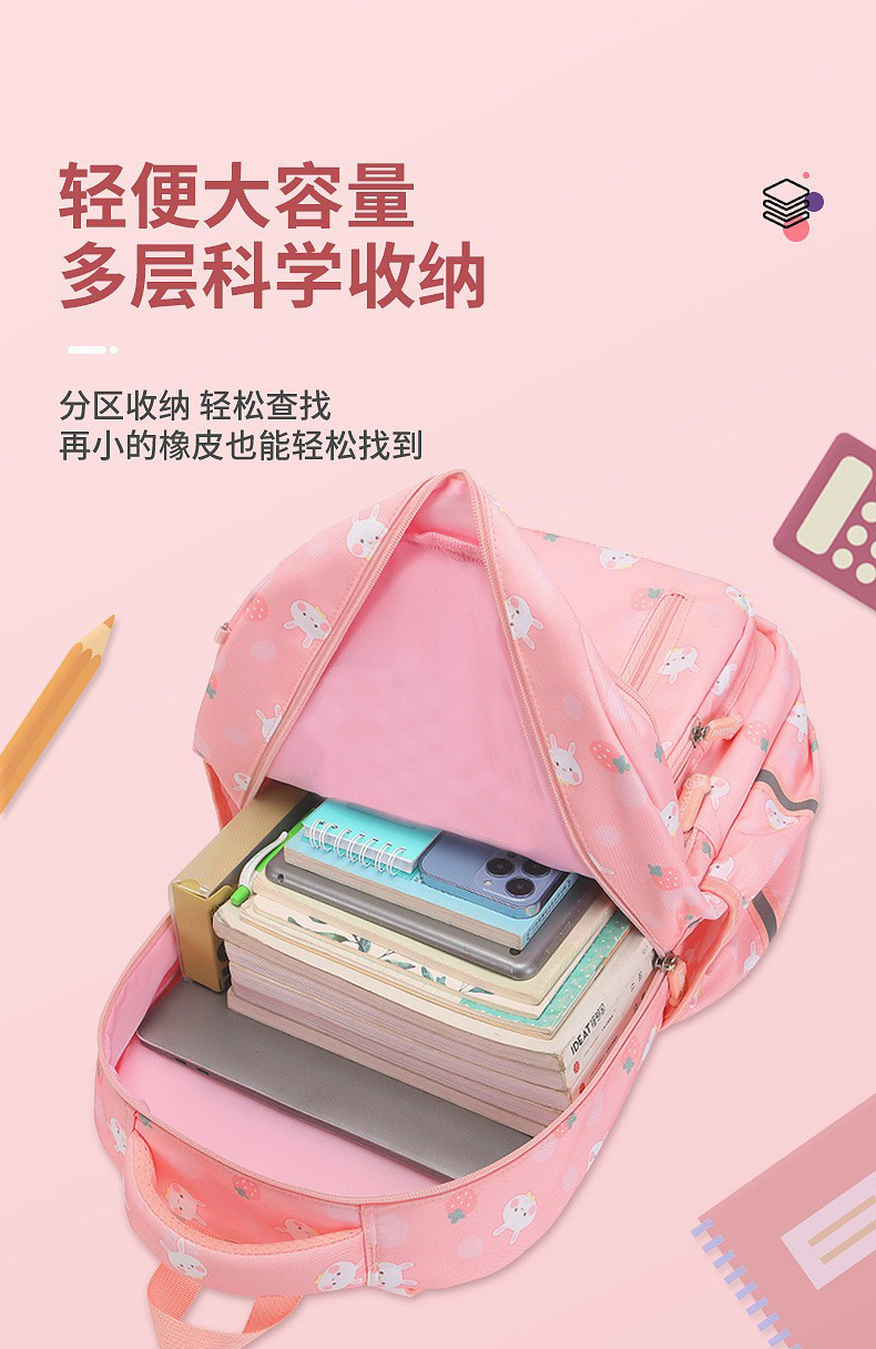 schoolbags2024新款小学生书包女孩1-3-6年级护脊儿童背包6至12岁详情8