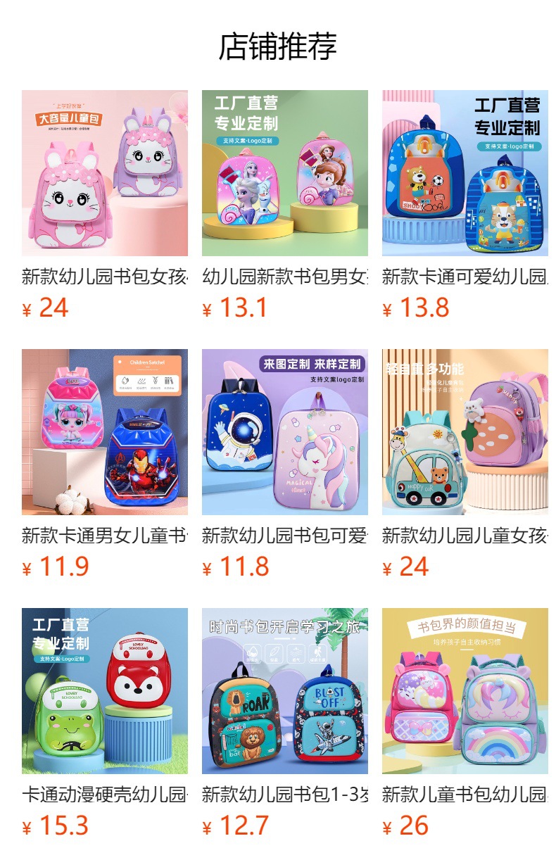 新款卡通公主书包幼儿园宝宝3D立体硬壳双肩包轻便儿童可爱小背包详情1