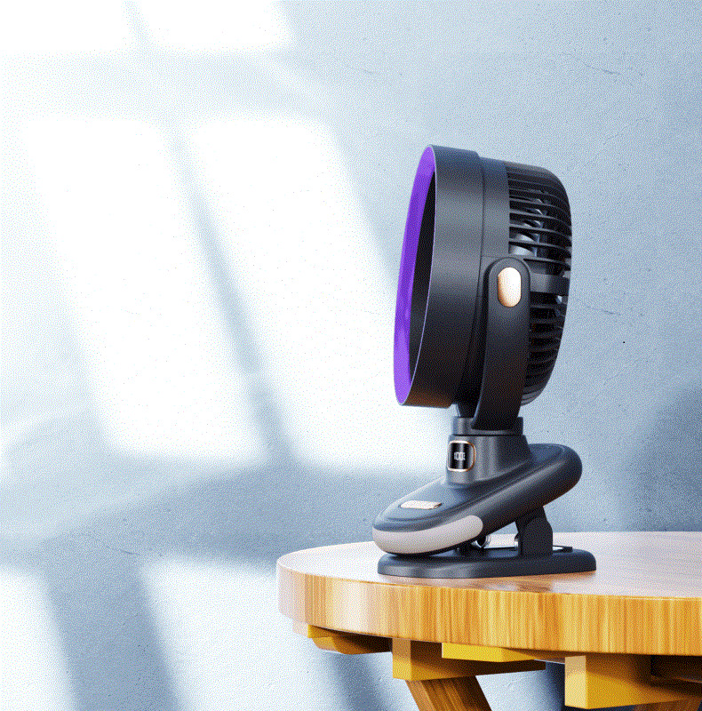 Cross-border new clip fan, night light lighting, mini charging, air circulation, brushless motor, wall-mounted desktop fan pic 6