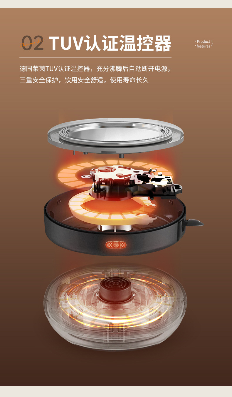 安博尔家用咖啡壶长嘴不锈钢电热水壶小型泡茶专用烧水壶宿舍餐厅详情5