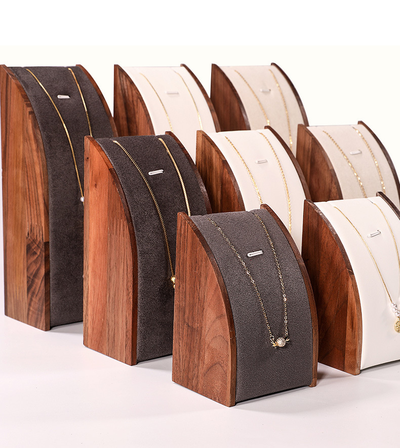 新款首饰展示架实木饰品架展示柜摆件项链戒指架子珠宝展示道具详情8