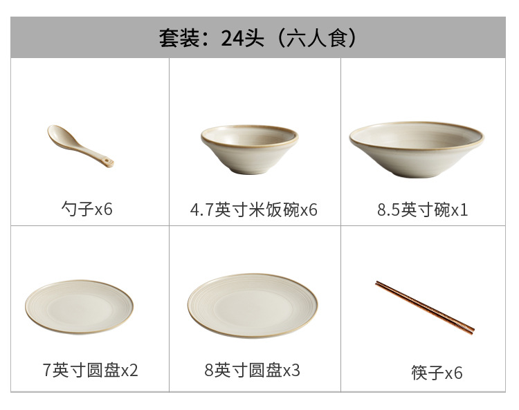 日式轻奢线纹陶瓷餐具礼盒现代简约乔迁新居送礼碗盘组合餐具批发详情22