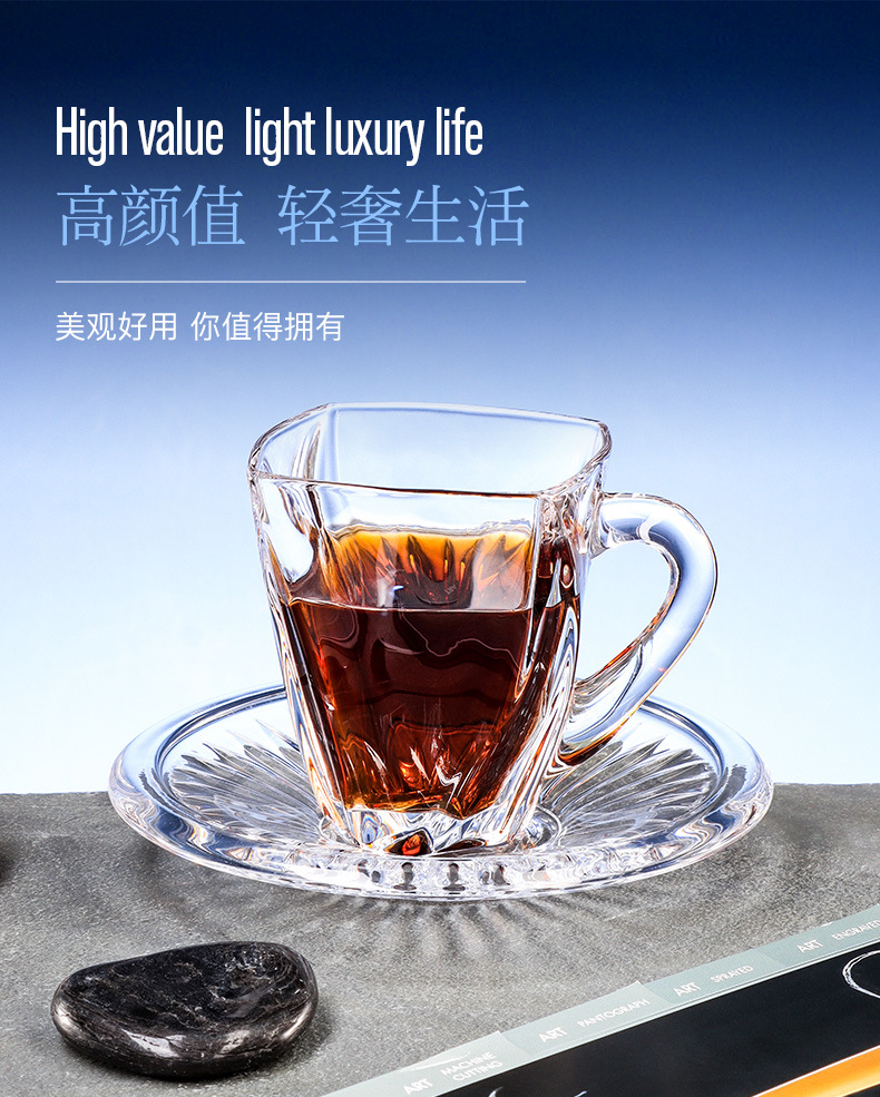 捷克进口水晶咖啡杯高级感结婚礼物高颜值家用牛奶杯茶杯礼盒套装详情11