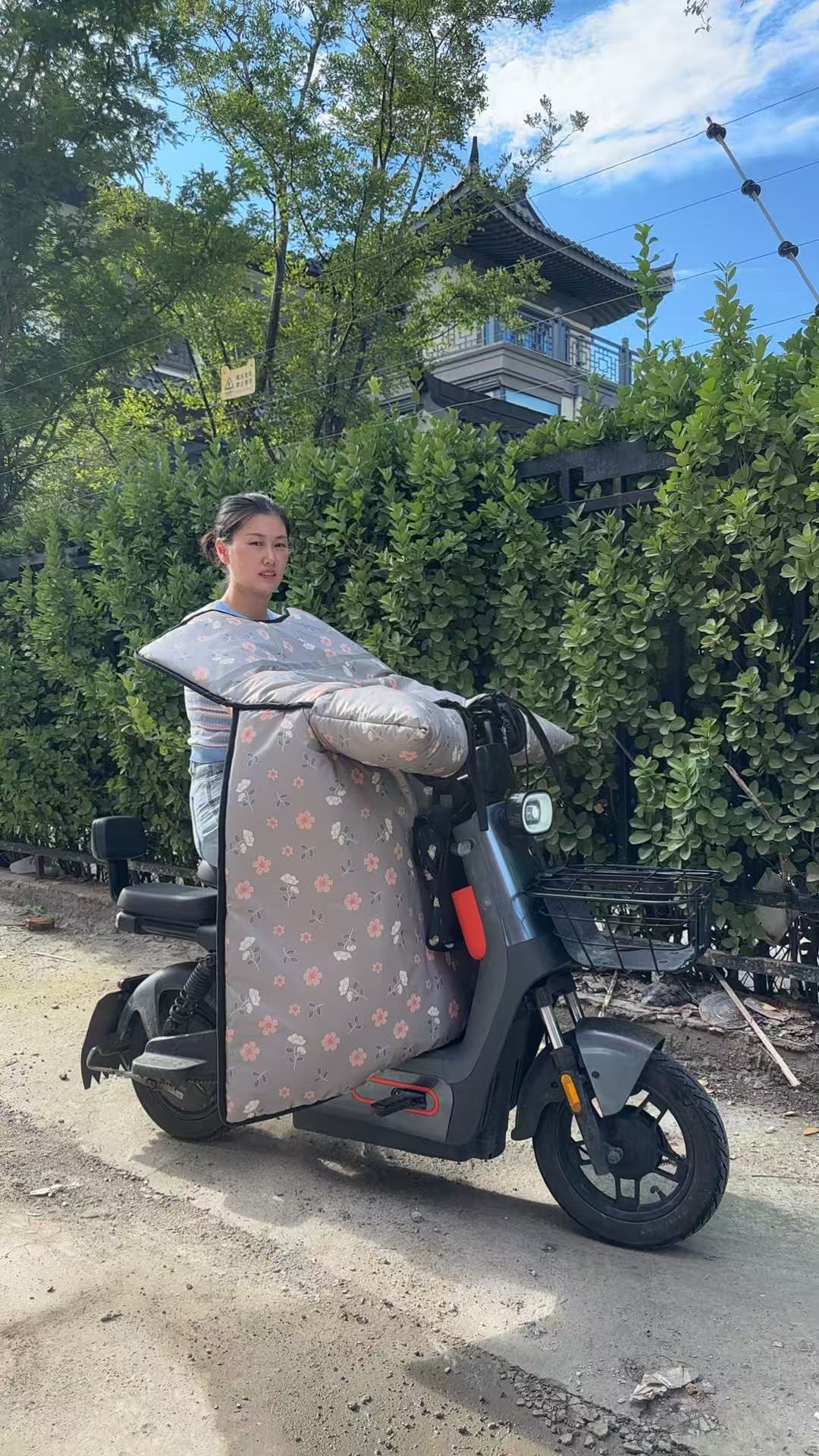 挡风被电动车冬季加绒加厚全包斗篷式电瓶摩托车防风防水加厚保暖详情8