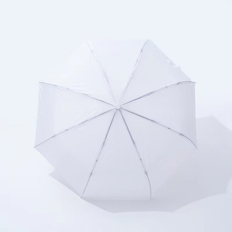 8097白色自开收三折伞折叠伞休闲工厂直供详情6
