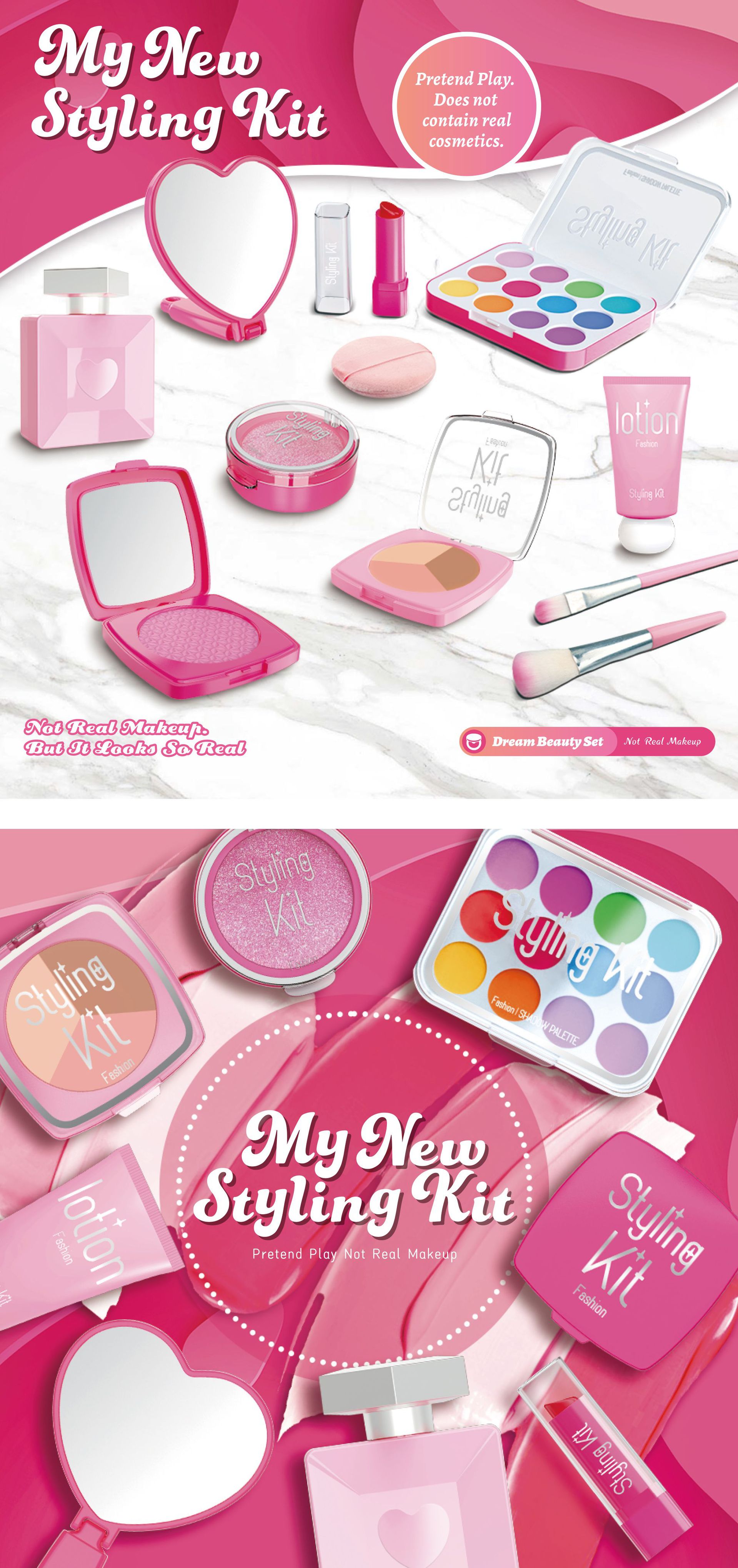 严选跨境新品儿童过家家仿真化妆玩具女孩彩妆套装不可涂抹亚马逊详情25