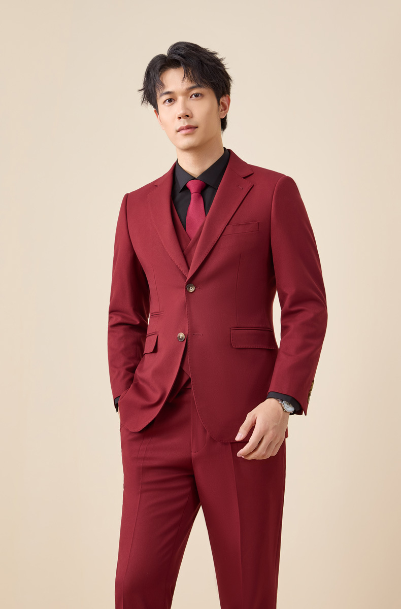 Tian Si Acetic Acid high-end navy blue suit set for men pic 15