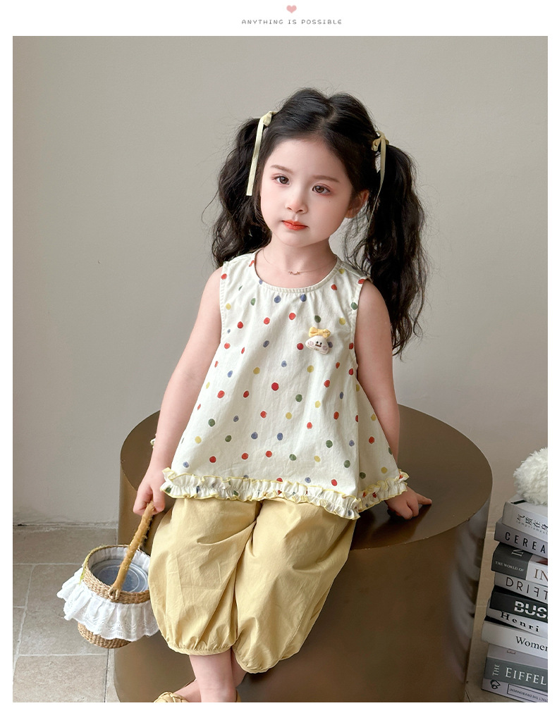 The 2025 new summer set is a thin, fashionable and stylish two-piece summer dress for girls and children pic 9