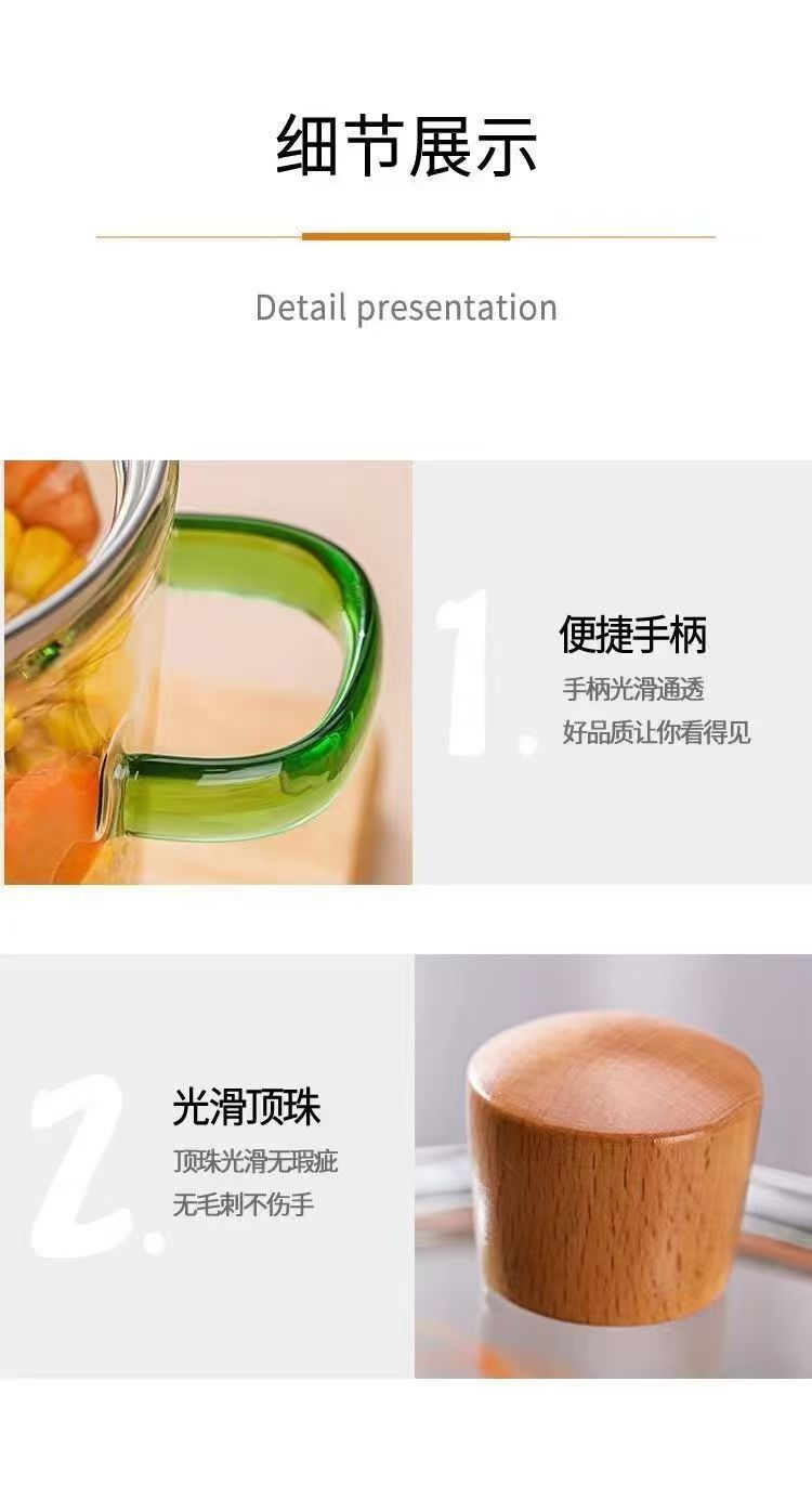 跨境泡面锅高硼硅玻璃锅带盖网红玻璃小火锅双耳汤锅家用煮面锅碗详情5