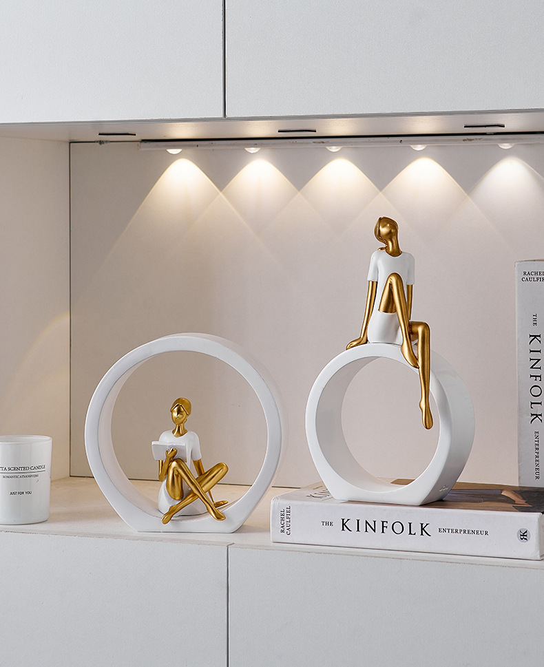 哇屋原创设计现代人物摆件样板房装饰品艺术客厅家居玄关电视柜女详情13