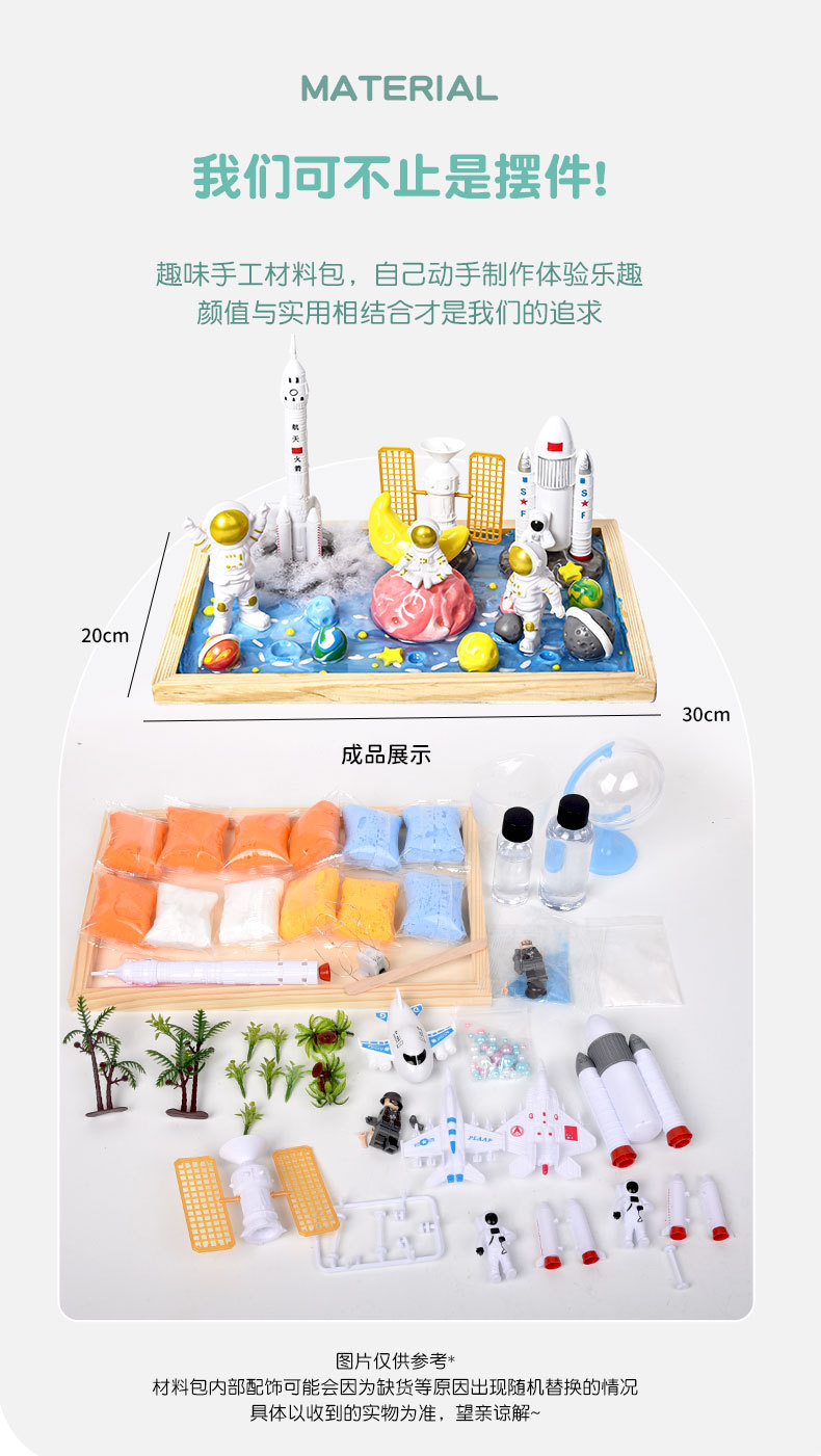 儿童DIY滴胶微景观大世界材料套装创意粘土木框微小景观主题DIY详情8