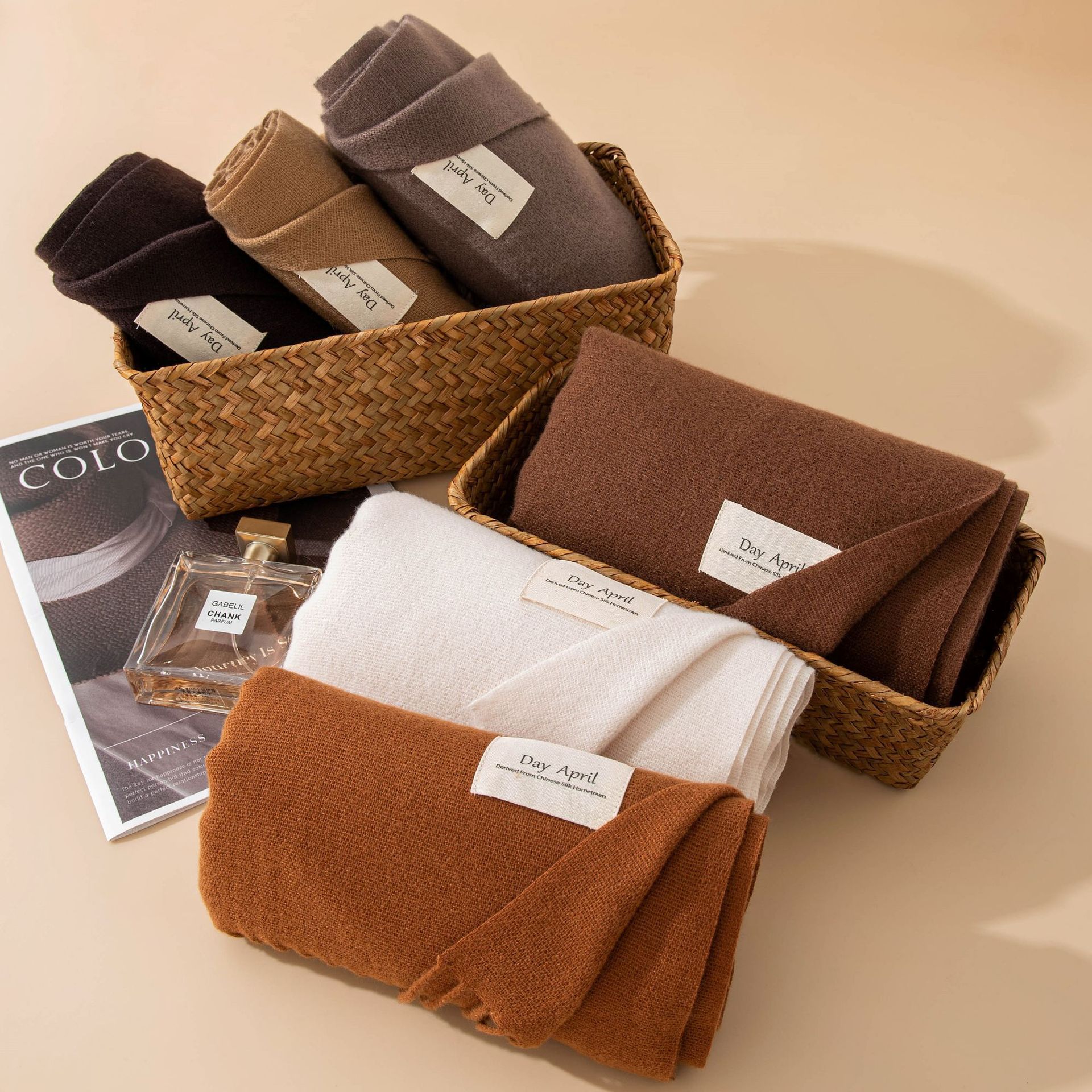 羊绒手感纯色围巾女仿羊绒2024秋冬氛围感韩系百搭中长款披肩围脖详情23