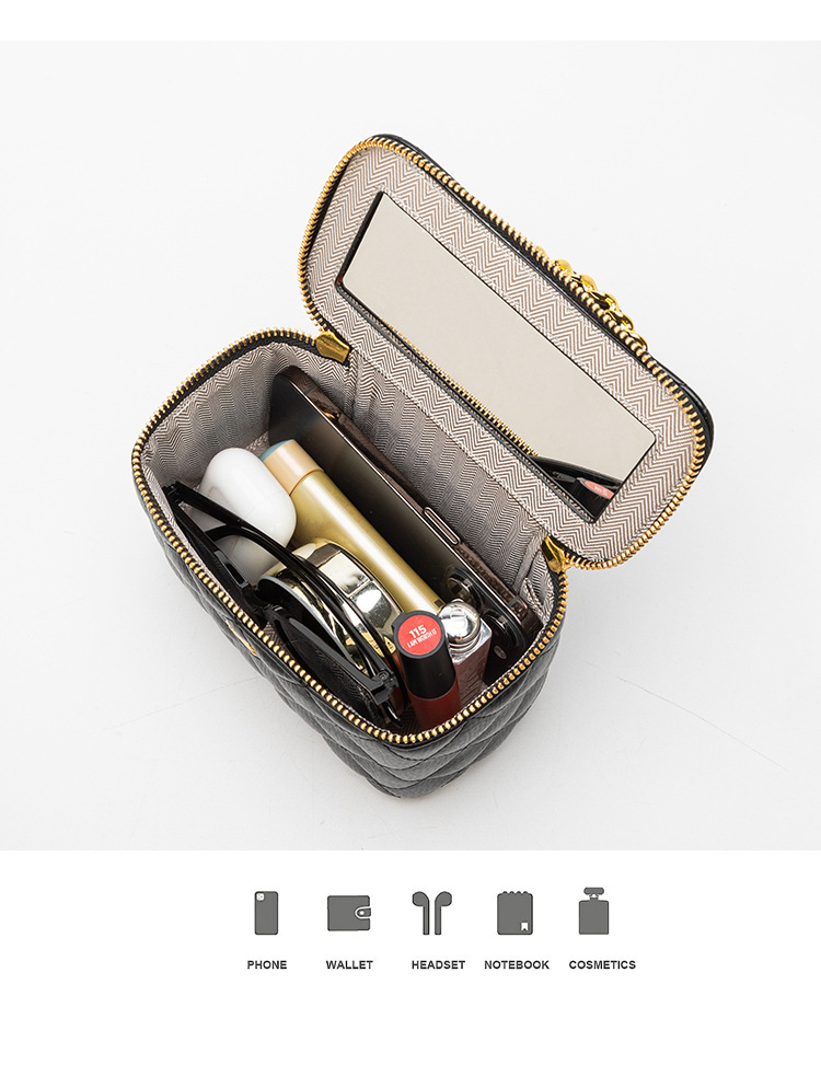 小香风盒子包包女士手提包2024新款时尚菱格链条包百搭单肩斜挎包详情8