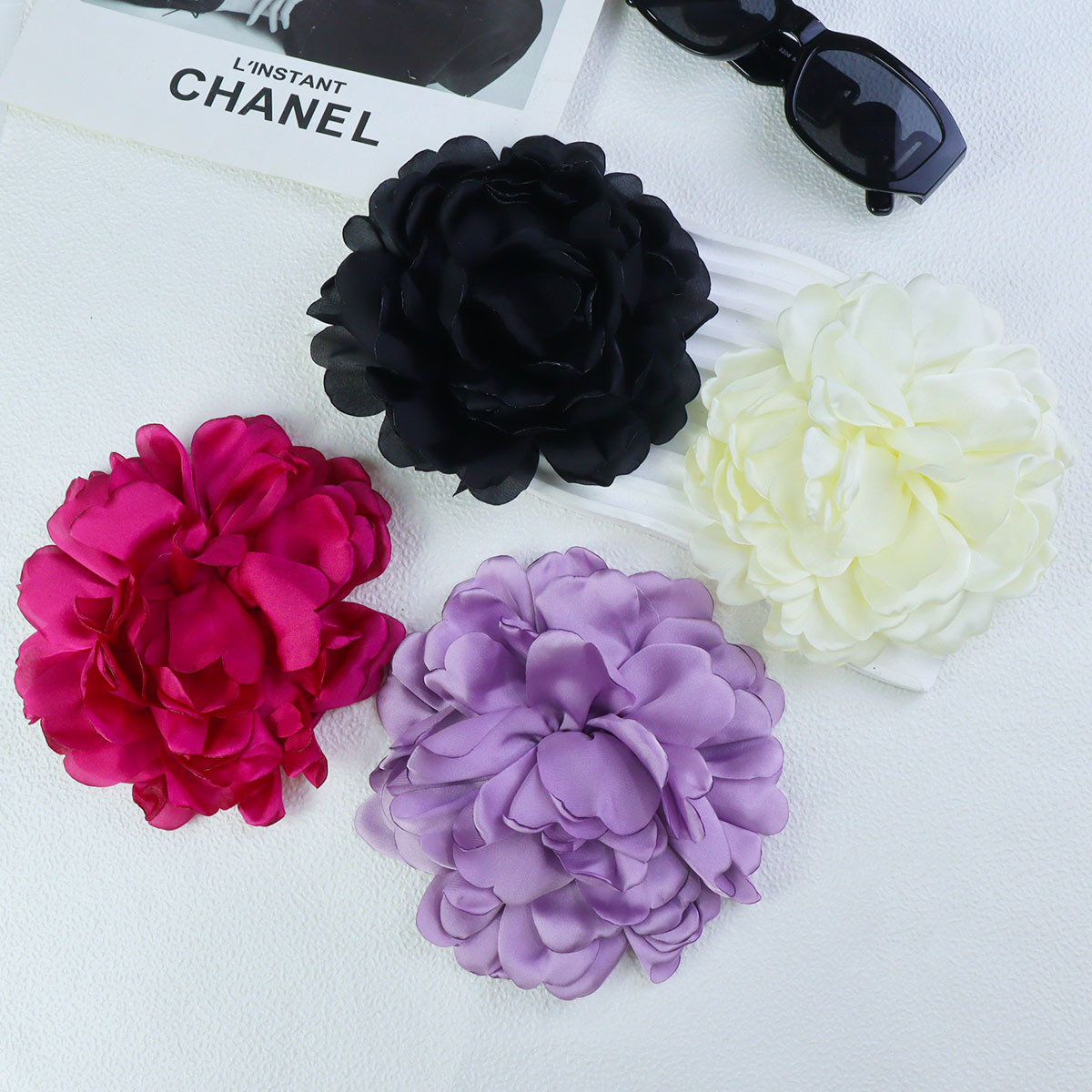 14cm缎面爱心花瓣手工diy发饰头饰配件辅料玫瑰花多层花瓣设计详情3