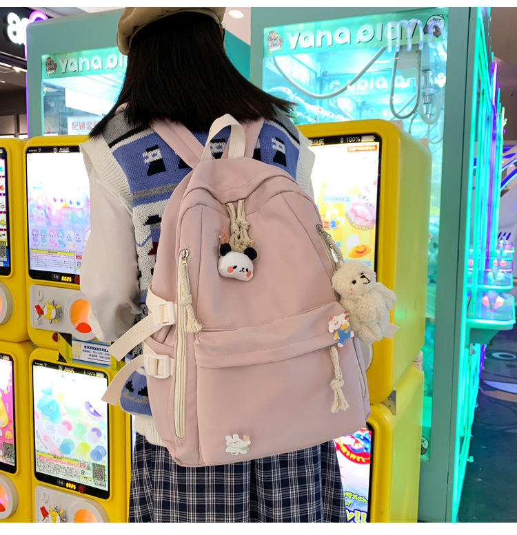 2024新款书包女生韩版高中生初中生双肩包可爱大容量ins简约书包详情28