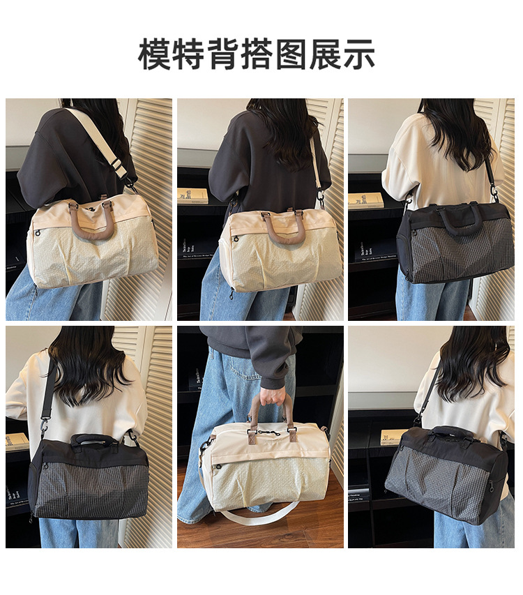 短途旅行包女轻便多功能斜挎运动健身包手提出差大容量收纳行李袋详情17
