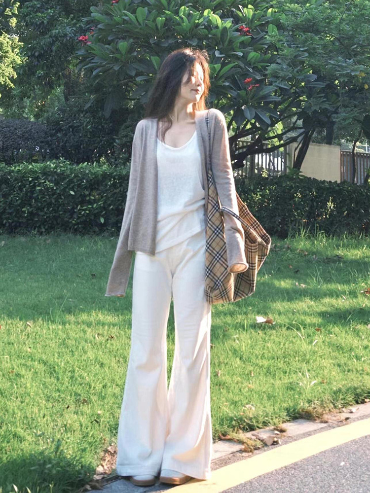 灰色外套女春季2025轻薄韩版慵懒风chic针织开衫简约防晒长袖上衣详情3