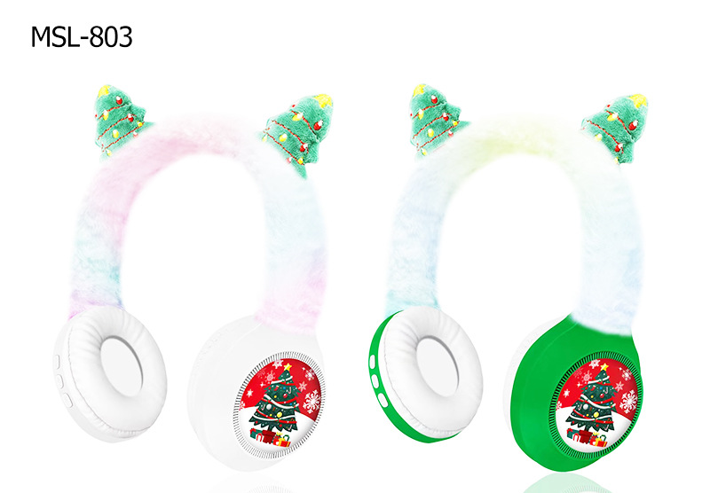 跨境新款MSL-803頭戴式無線藍(lán)牙耳機 創(chuàng)意圣誕毛絨設(shè)計 重低音效果 長續(xù)航耐用 藍(lán)牙音樂耳機詳情11