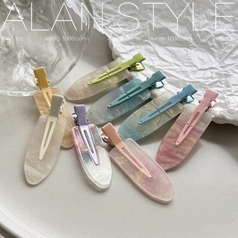 甜美可爱无痕发夹女夏季简约侧边发卡ins韩式前额刘海鸭嘴夹头饰详情7