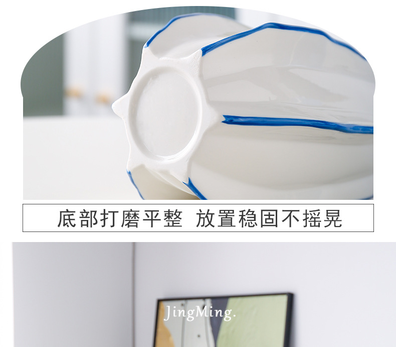 2025 Modern and simple white ceramic vase ornaments, creative hand-painted dried flower arrangement for the living room entrance, sample room soft decoration vase ornaments, vase home ornaments, porcelain vase handicrafts pic 15