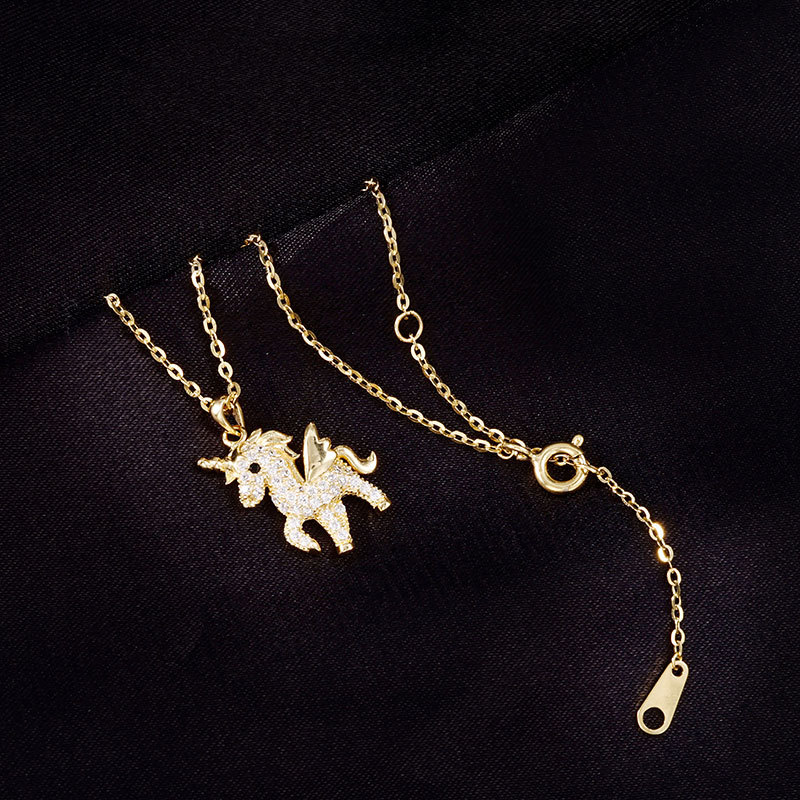 Zhuoheng Select Pure Silver Jewelry - Deer with You 925 Silver Necklace, Starry Sky Unicorn Pendant Necklace, Unrestrained Imagination pic 5