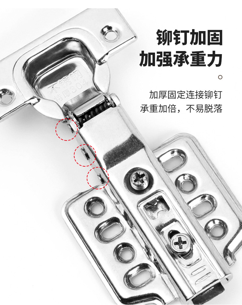 加厚不锈钢铰链静音缓冲橱柜衣柜柜门飞机合页液压弹簧折页批发详情8
